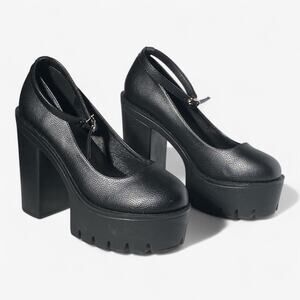 TALV Black Platform Mary Jane Shoes Size 41